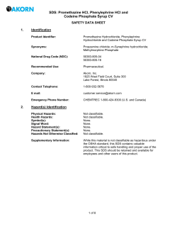 SDS: Promethazine HCl, Phenylephrine HCl and Codeine