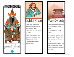 Kublai Khan, grandson of Genghis Khan becomes the great Khan in