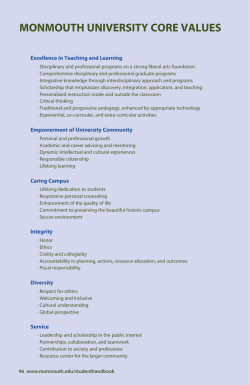 MONMOUTH UNIVERSITY CORE VALUES