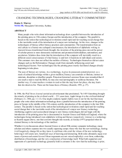 changing technologies, changing literacy communities?