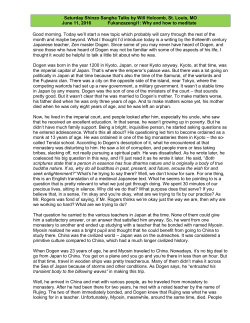 Fukanzazengi: Part 1 - Shinzo Zen Meditation Center