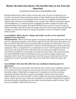 Master the Interview Basics: The Surefire Way to Ace Your Job