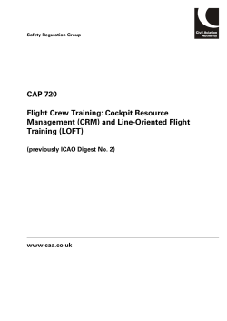 CAP720 - Flight Crew Training: Cockpit Resource Management