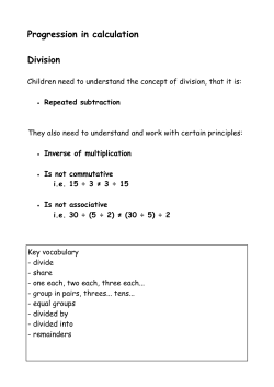 Progression in calculation Division