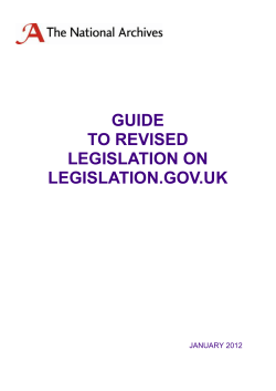 GUIDE TO REVISED LEGISLATION ON LEGISLATION.GOV.UK
