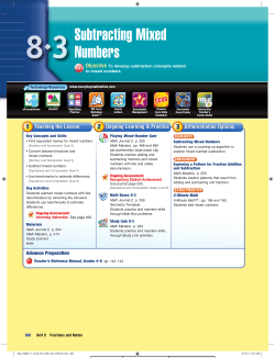 Subtracting Mixed Numbers