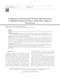 Comparison of Intraocular Pressure Measurements in Healthy