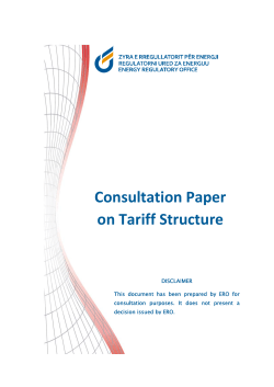 Consultation Paper on Tariff Structure
