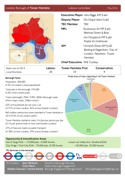 Borough Factsheet Summer 2016 Tower Hamlets