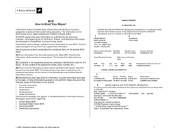 MVR How to Read Your Report