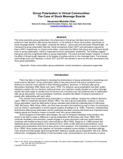Group Polarization in Virtual Communities