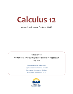 Calculus 12 Integrated Resource Package (2000)