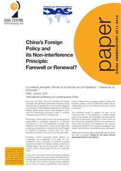 China`s Foreign Policy and its Non-interference Principle