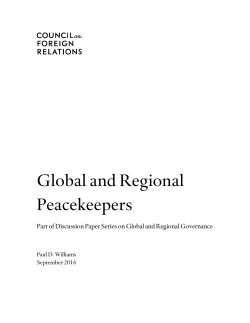 Global and Regional Peacekeepers
