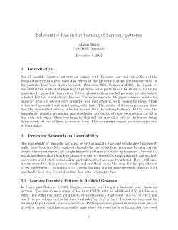 Substantive bias in the learning of harmony patterns
