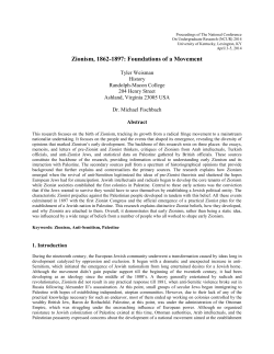 Zionism, 1862-1897: Foundations of a Movement