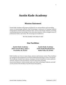 School Catalog - Austin Kade Academy