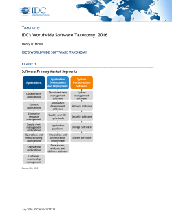 IDC`s Worldwide Software Taxonomy, 2016