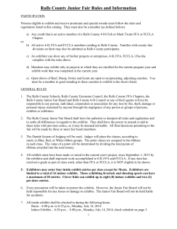 Ralls County Junior Fair Rules and Information