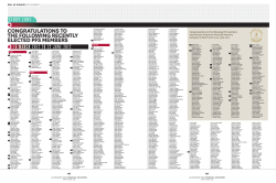 Congratulations to the following reCently eleCted Pfs members