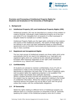Intellectual Property Rights for Students and Graduates at the