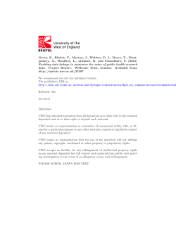 Green, E., Ritchie, F., Mytton, J., Webber, DJ, Deave, T., Mont