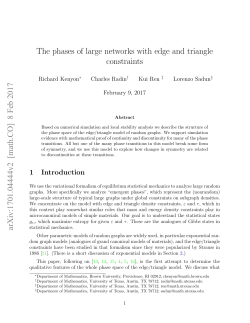 The phases of large networks with edge and triangle constraints