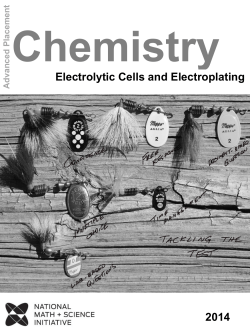 2014 Electrolytic Cells and Electroplating