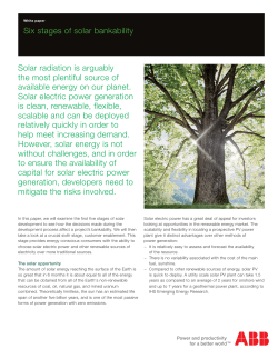 Six stages of solar bankability