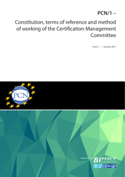PCN/1 &ndash; Constitution, terms of reference and method of working of