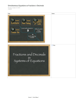 Simultaneous Equations w Fractions n Decimals