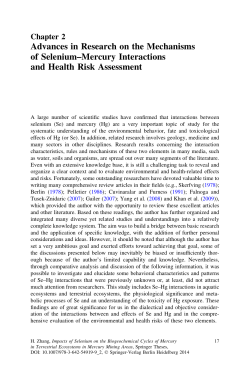 Advances in Research on the Mechanisms of Selenium&ndash;Mercury