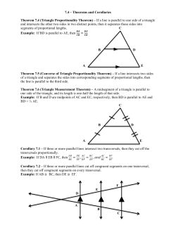 7.4 &ndash; Theorems and Corollaries Theorem 7.4 (Triangle