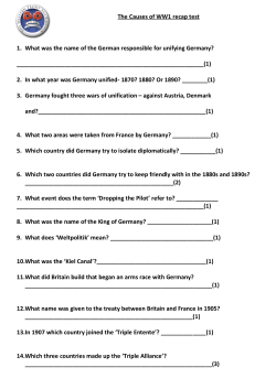 The Causes of WW1 recap test