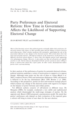 Party Preferences and Electoral Reform: How Time in