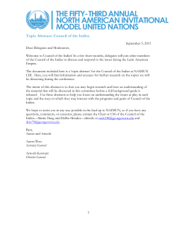 Topic Abstract: Council of the Indies