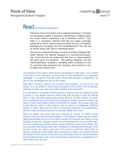 Detecting Author`s Purpose| J-1 Point of View