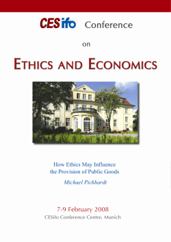 How Ethics May Influence the Provision of Public Goods Michael