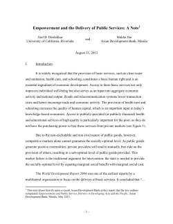 Empowerment and the Delivery of Public Services: A Note