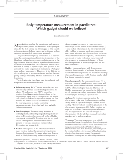 Body temperature measurement in paediatrics: Which gadget