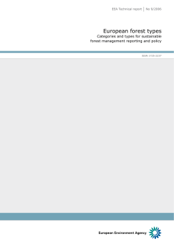 European forest types, Categories and types for sustainable forest
