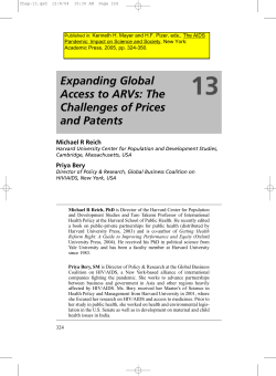 Expanding Global Access to ARVs: The Challenges of Prices and