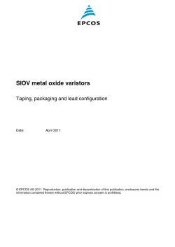 SIOV metal oxide varistors, Taping, packing and lead configuration