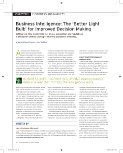 Business Intelligence: The `Better Light Bulb` for Improved