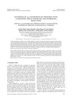 SYNTHESIS OF Au NANOPARTICLES PREPARED WITH