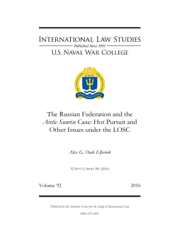 The Russian Federation and the Arctic Sunrise Case: Hot Pursuit