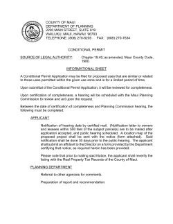 Conditional Permit application packet