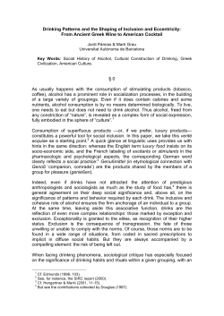 Drinking Patterns and the Shaping of Inclusion and Eccentricity