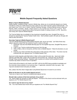 Mobile Deposit Frequently Asked Questions