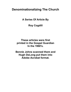 Denominationalizing The Church